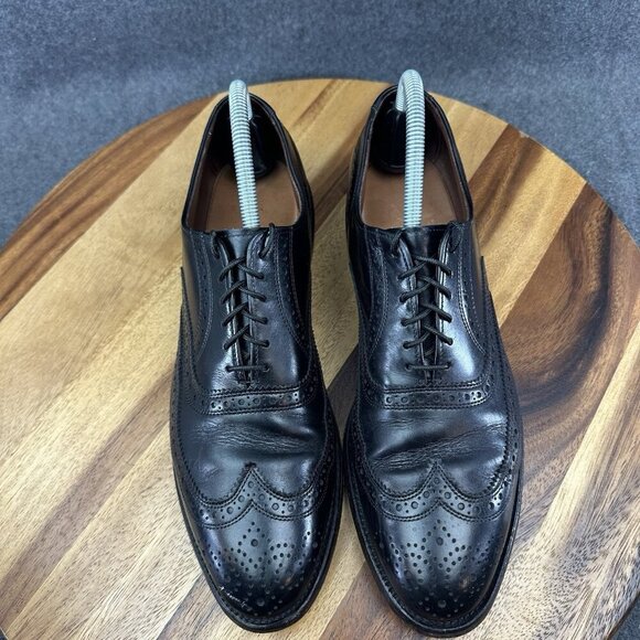 Allen Edmonds Lloyd Shoes Mens 9AA Black Leather Wingtip Lace Up Dress Shoe main image 4